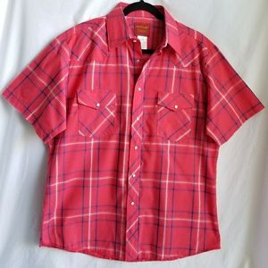 RUSTLER Western wear pearl snap short sleeve shirt